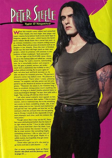 steele playgirl|Peter Steele Interview in PlayGirl